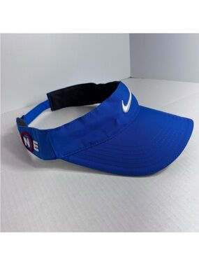 Nike Golf Visor VR‎ Victory Red ONE Blue Embroidered Adjustable Hat Unisex NWOT